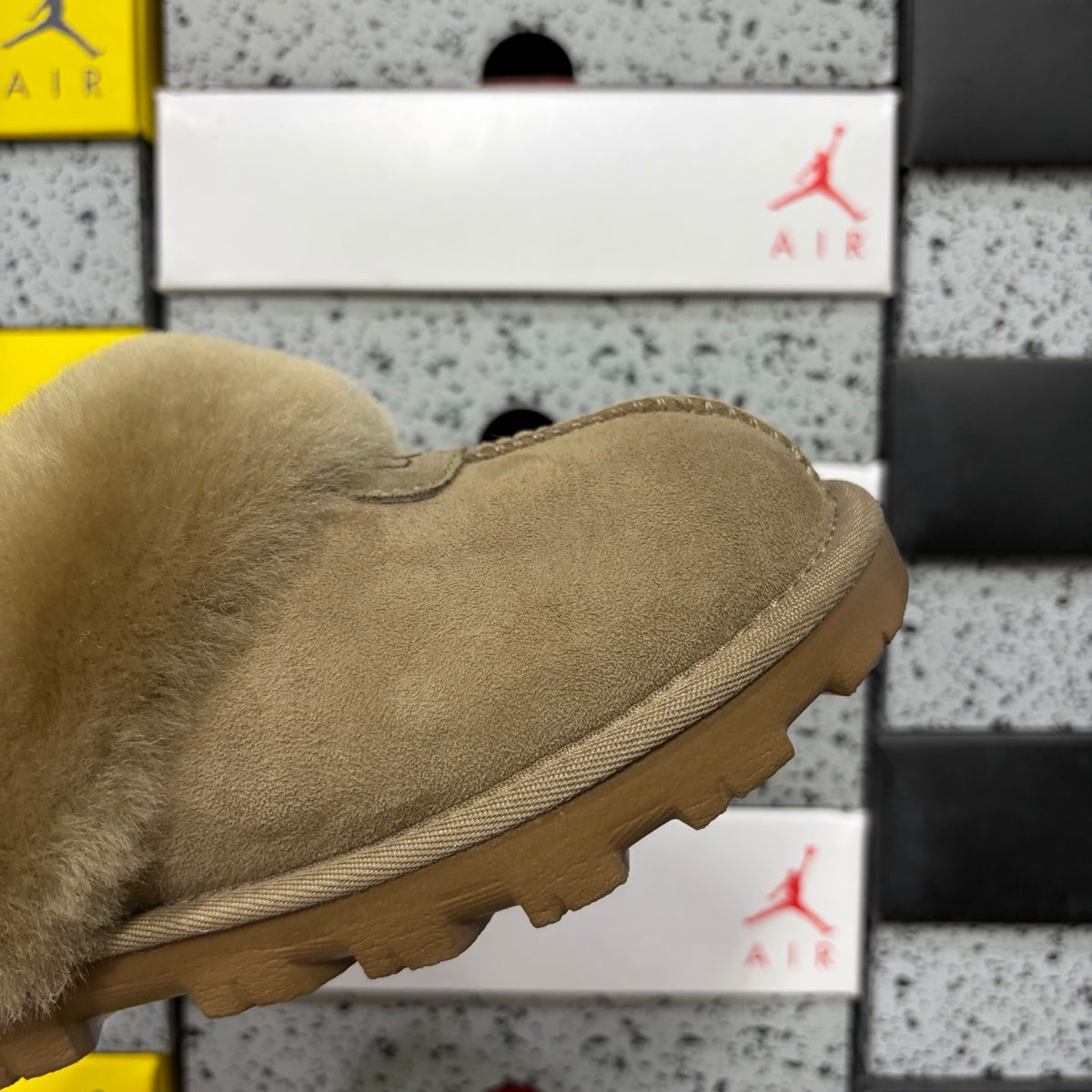UGG Plush-Collar Mule Slippers in Antelope Brown – Style 5125