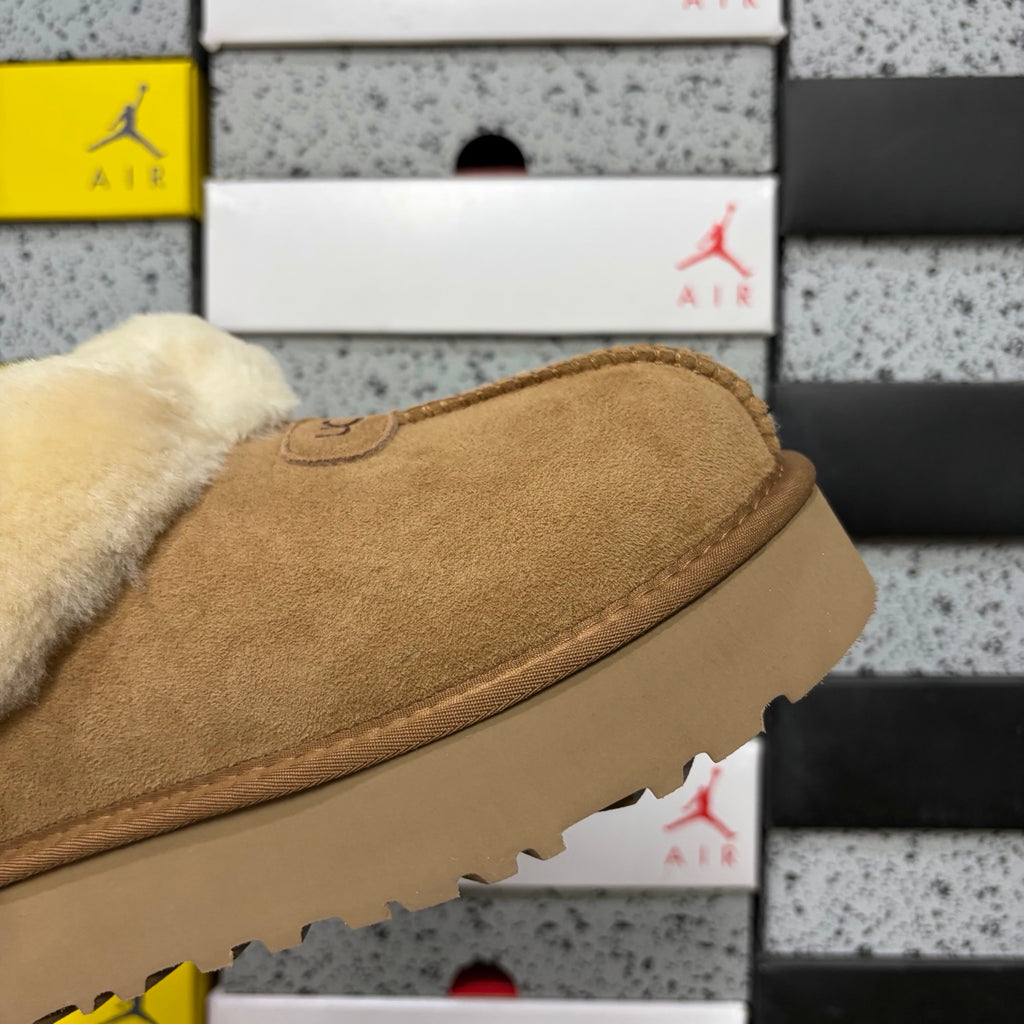UGG Plush-Collar Slip-On Shoes in Chestnut – Style 4810-3