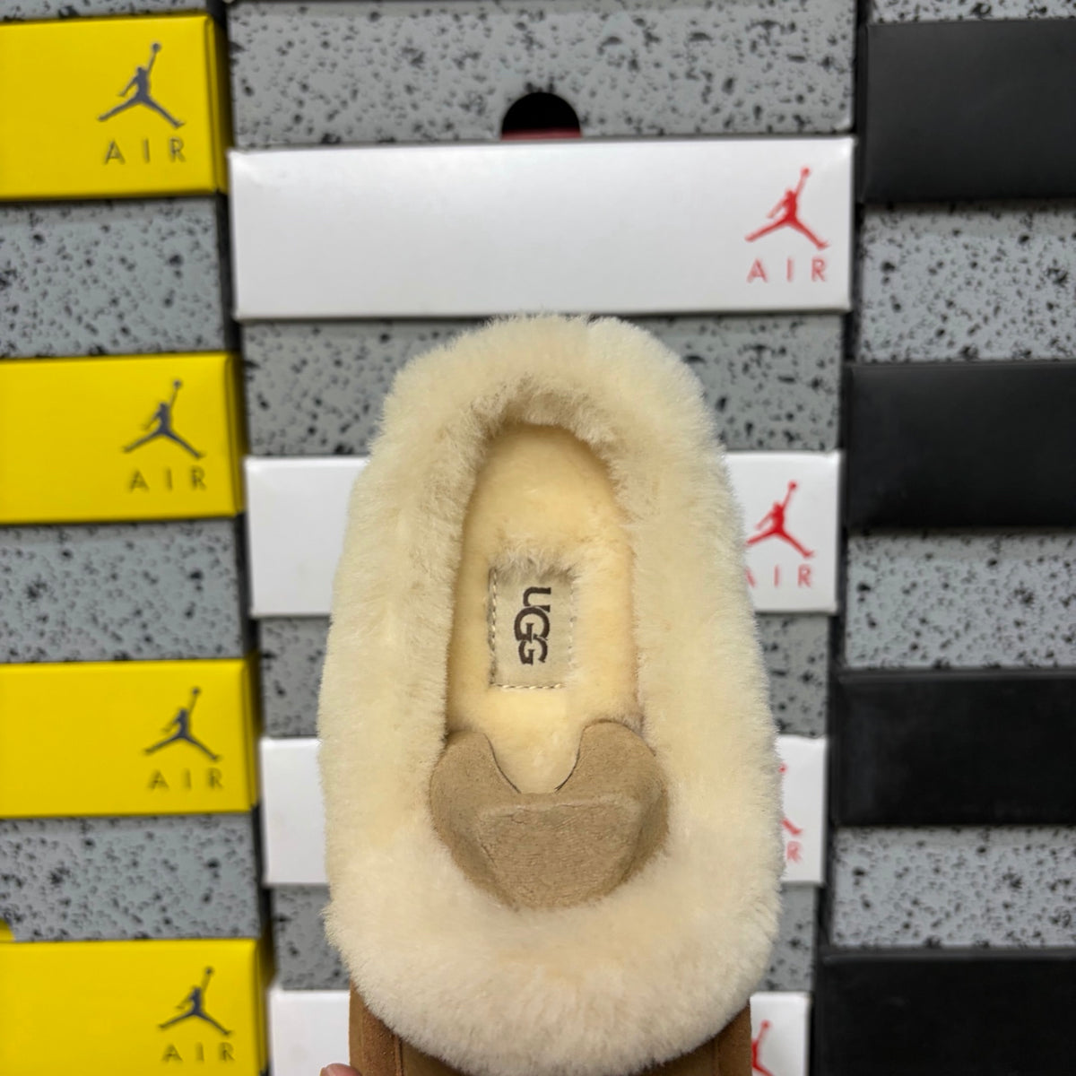 UGG Plush-Collar Slippers in Chestnut – Style W1171391