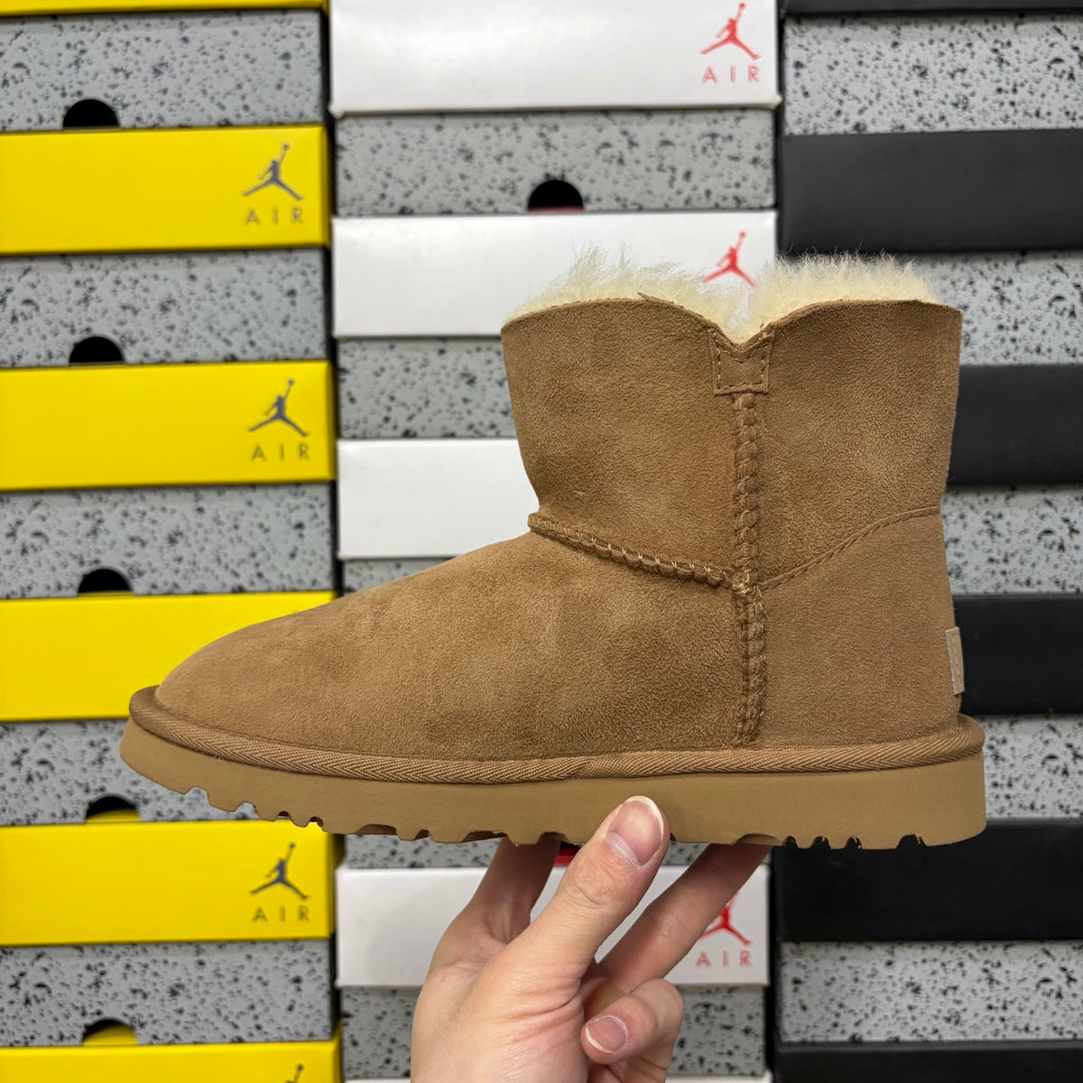 UGG Button-Detail Mid-Calf Boots in Chestnut