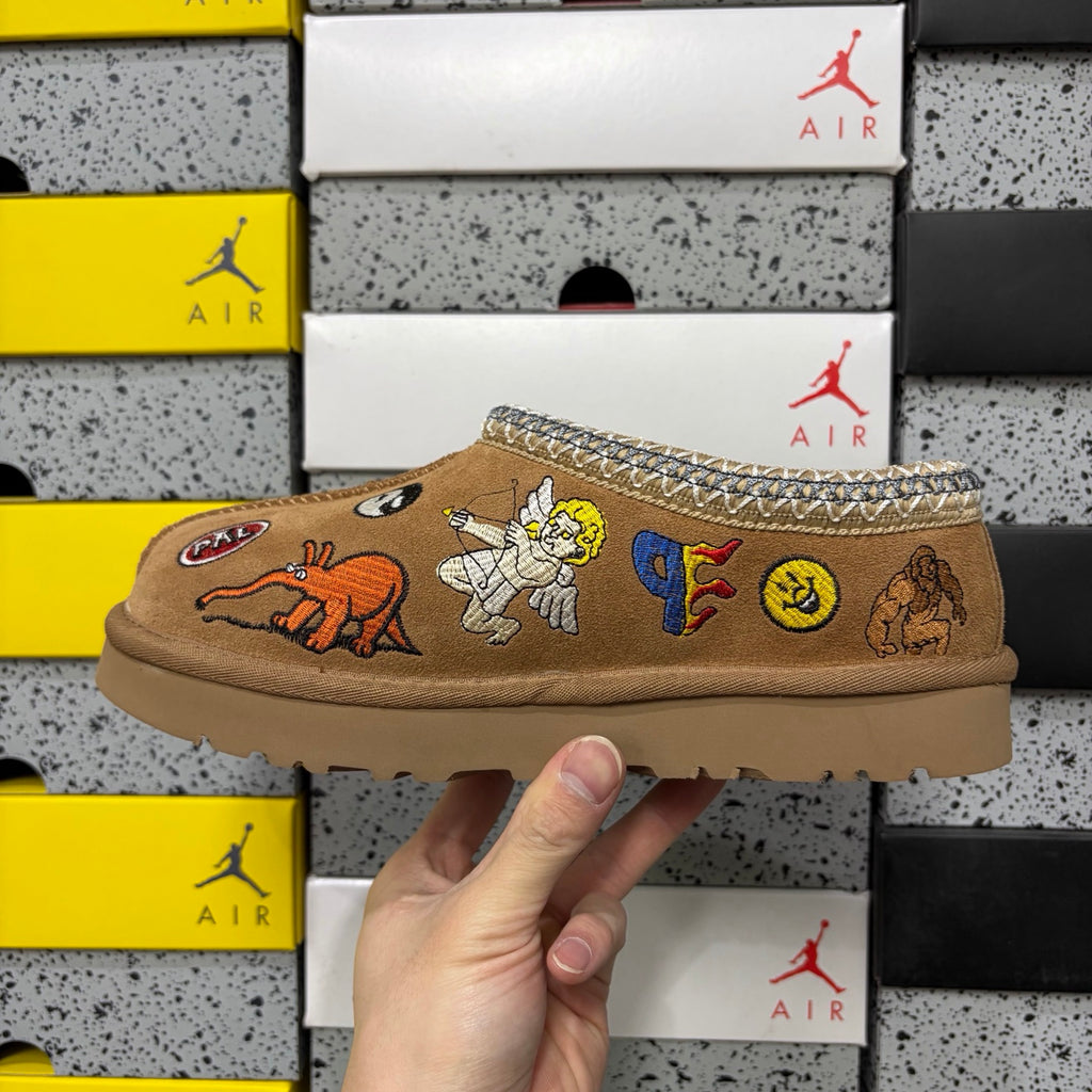 UGG Cartoon-Embroidered Slim-Sole Boots in Chestnut – Style 2553