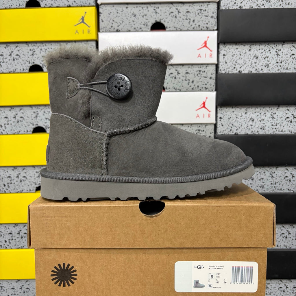 UGG Button-Detail Mid-Calf Boots in Grey