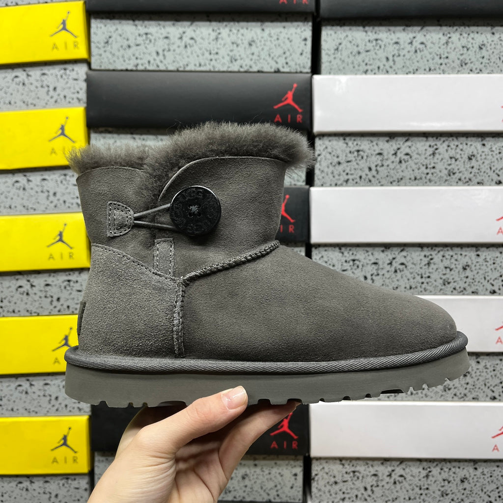 UGG Mini Bailey Button II Boots in Grey