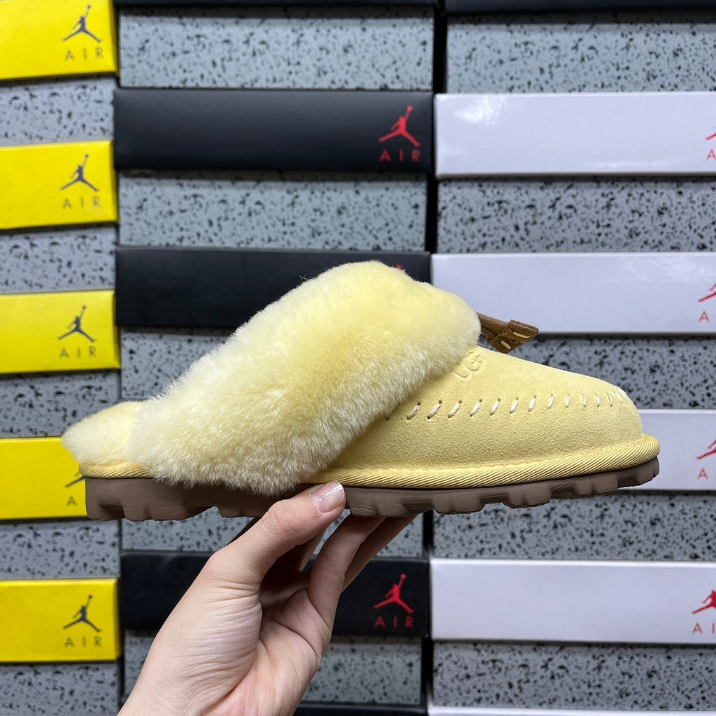 UGG Coquette Stitch Slippers in Soft Yellow