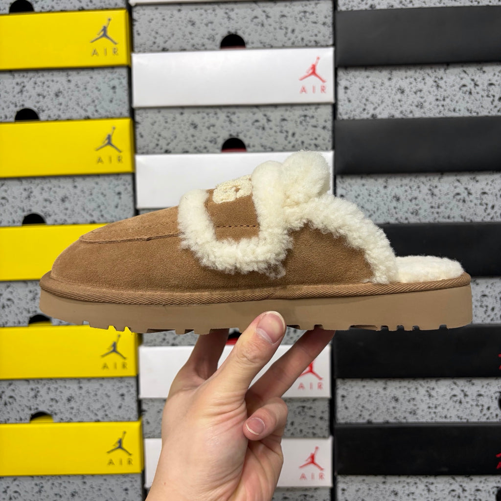 UGG Plush-Trim Mule Slippers in Chestnut – Style 5095