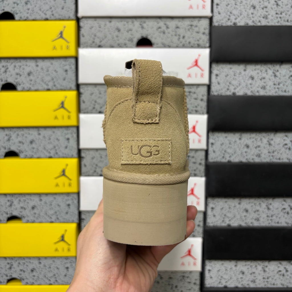 UGG Mini Platform Ankle Boots in Light Khaki – 5 cm