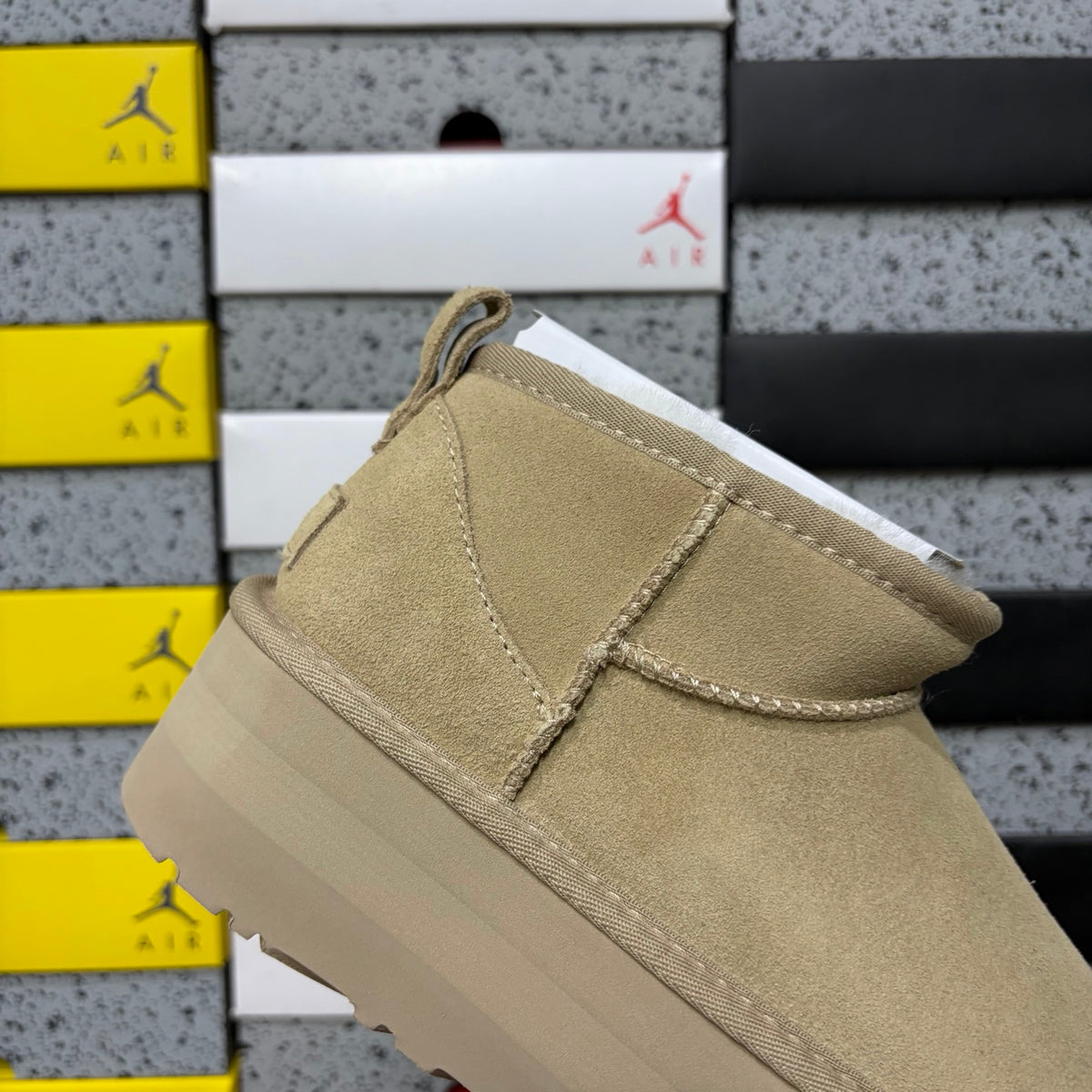 UGG Mini Platform Ankle Boots in Light Khaki – 5 cm