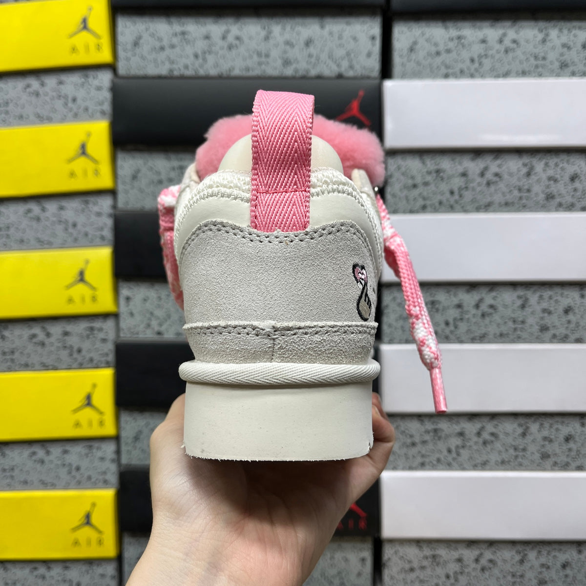 UGG Lowmel Lace-Up Shoes in White & Pink