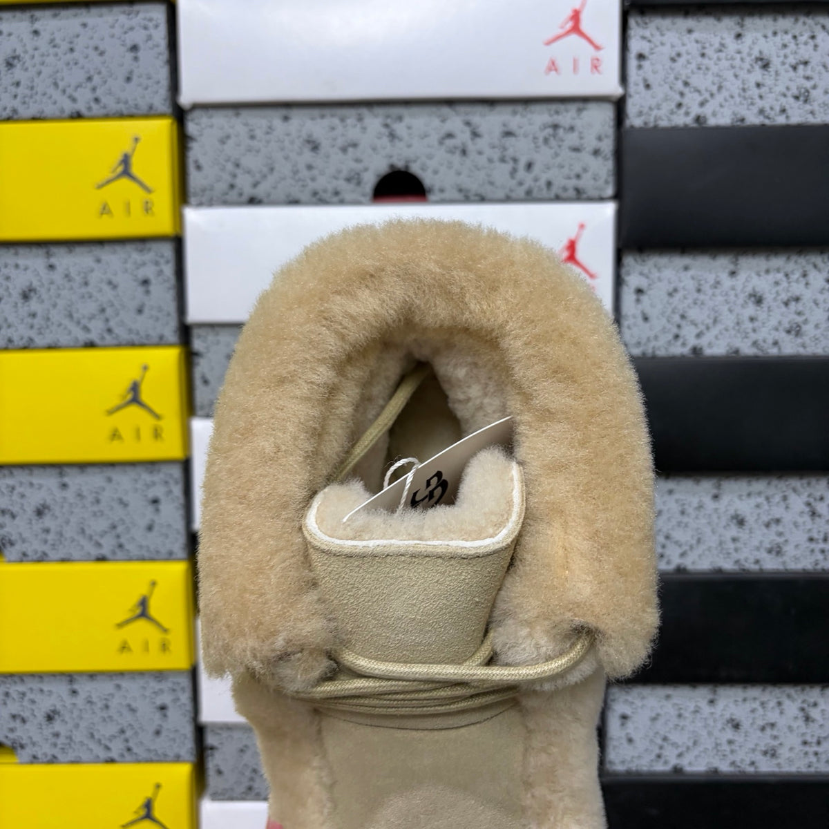 UGG Plush-Trim Platform Ankle Boots in Sand – Style W1171532