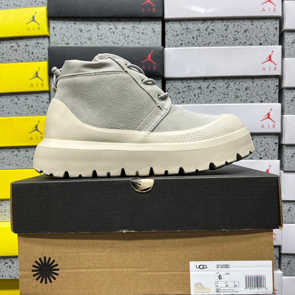 UGG Neumel Chunky-Sole Lace-Up Boots in Grey & Cream