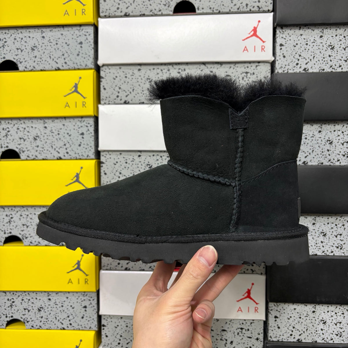 UGG Button-Detail Mid-Calf Boots in Black