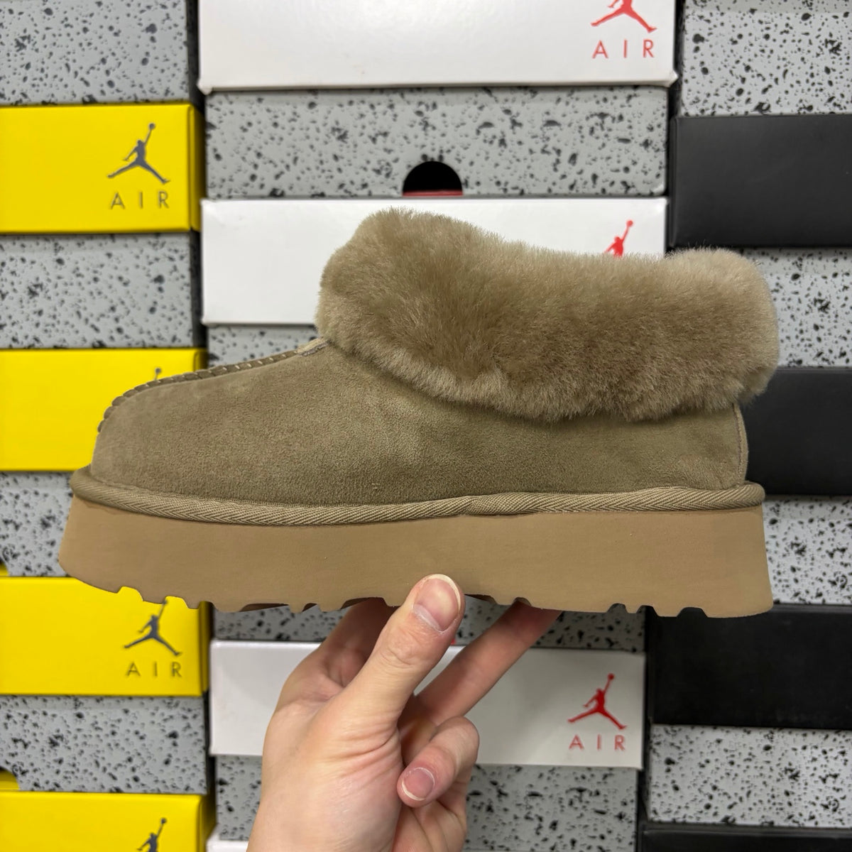 UGG Plush-Collar Slip-On Shoes in Antelope Brown – Style 4810-3