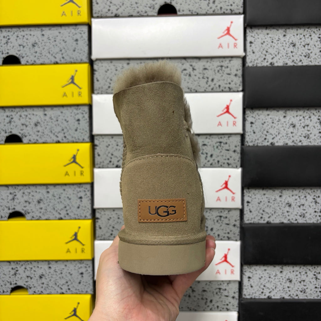 UGG Button-Detail Mid-Calf Boots in Antelope Brown