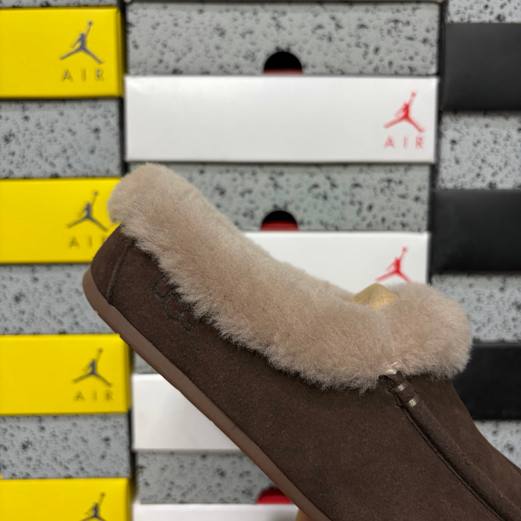 UGG Plush-Collar Slippers in Cocoa Brown – Style W1171391