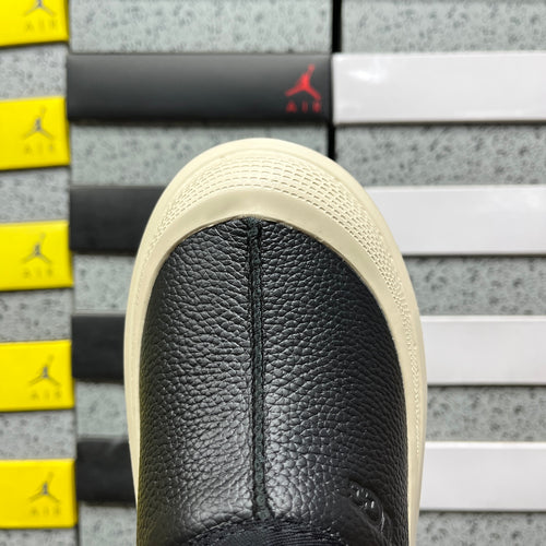 UGG Chunky-Sole Leather Slip-On Shoes in Black & Cream