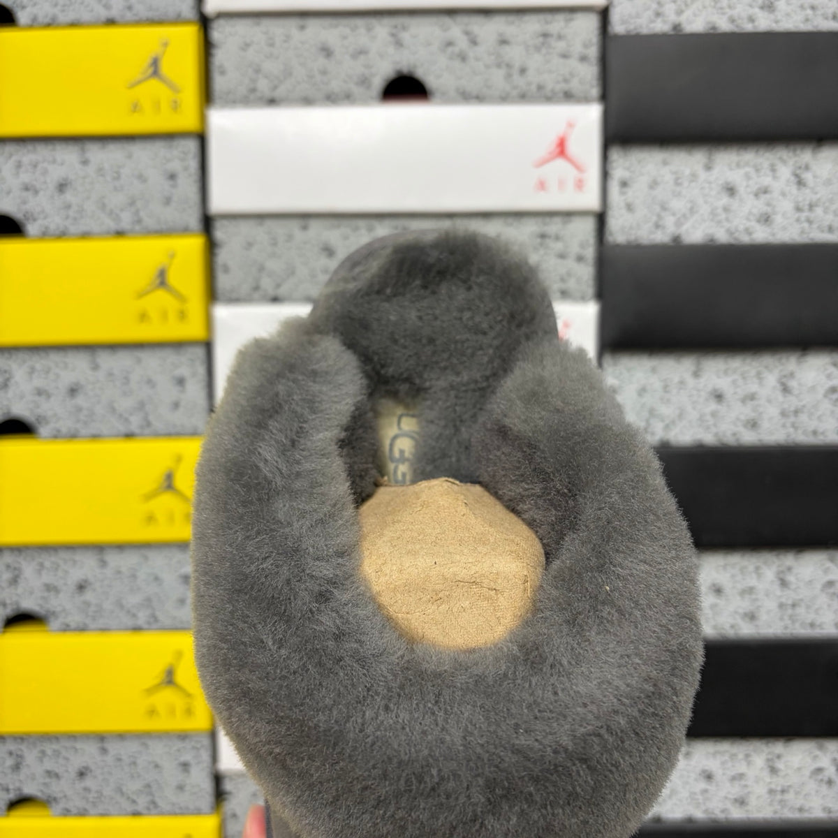 UGG Plush-Collar Mule Slippers in Grey – Style 5125