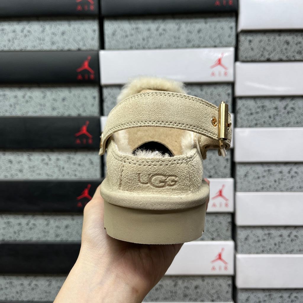 UGG Buckle-Strap Clogs in Mustard Seed