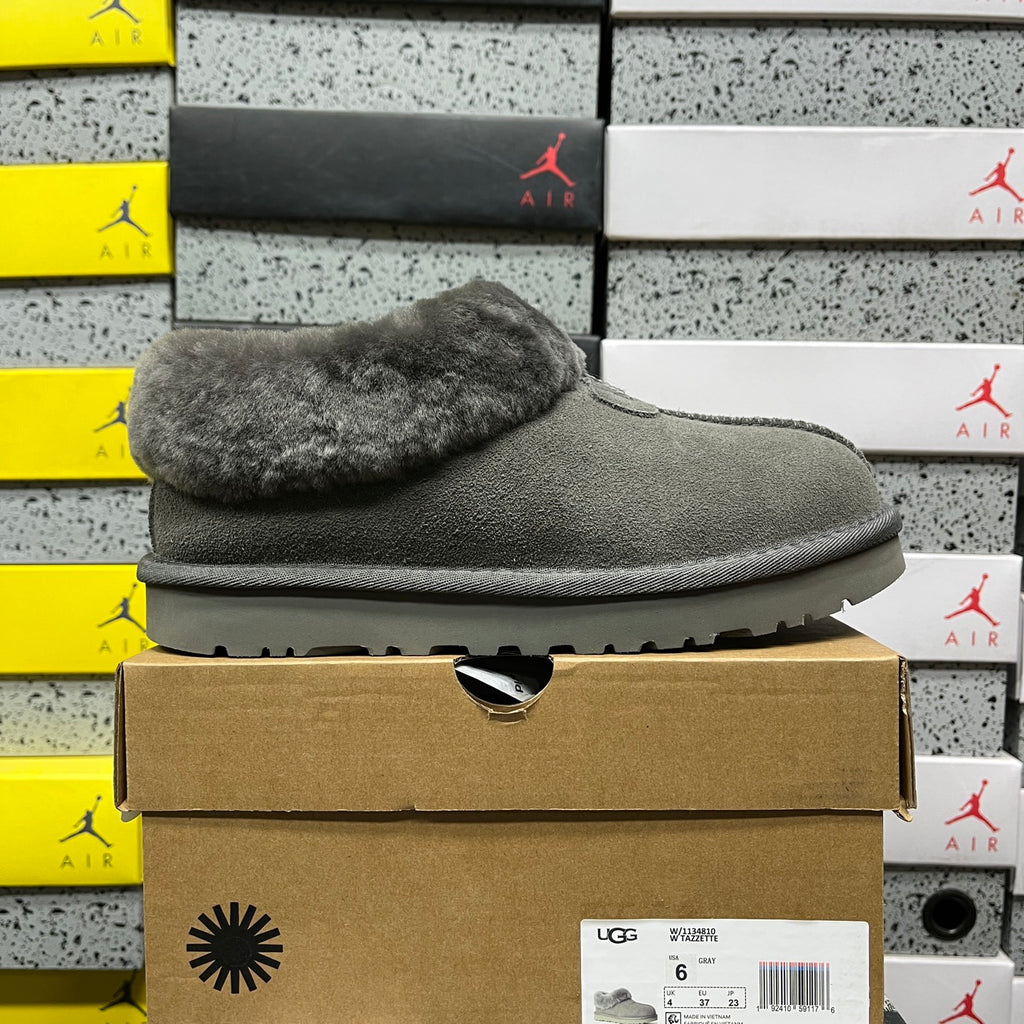 UGG Plush-Collar Slip-On Shoes in Grey