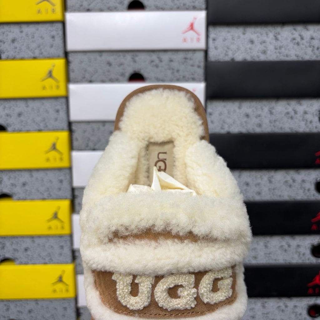 UGG Plush-Trim Mule Slippers in Chestnut – Style 5095