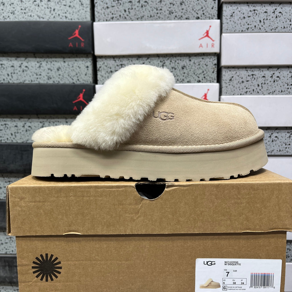 UGG Platform Slippers in Sand & Cream