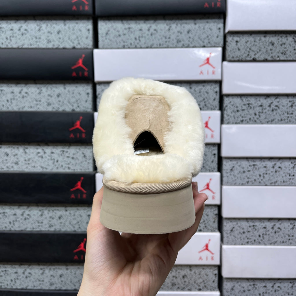 UGG Platform Slippers in Sand & Cream