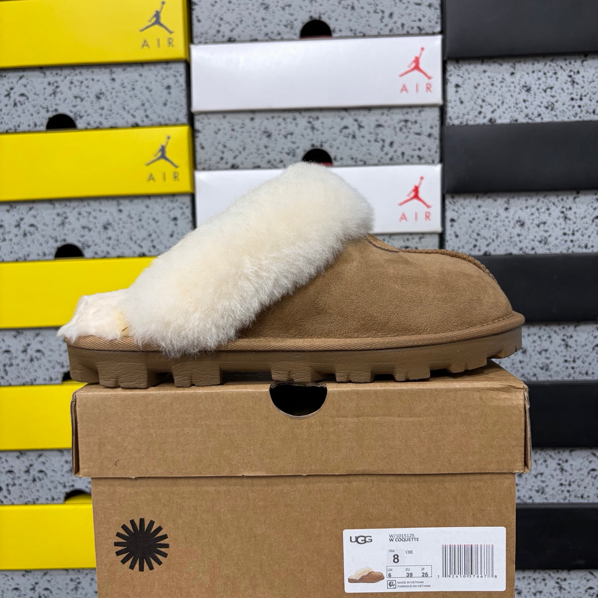 UGG Plush-Collar Mule Slippers in Chestnut – Style 5125