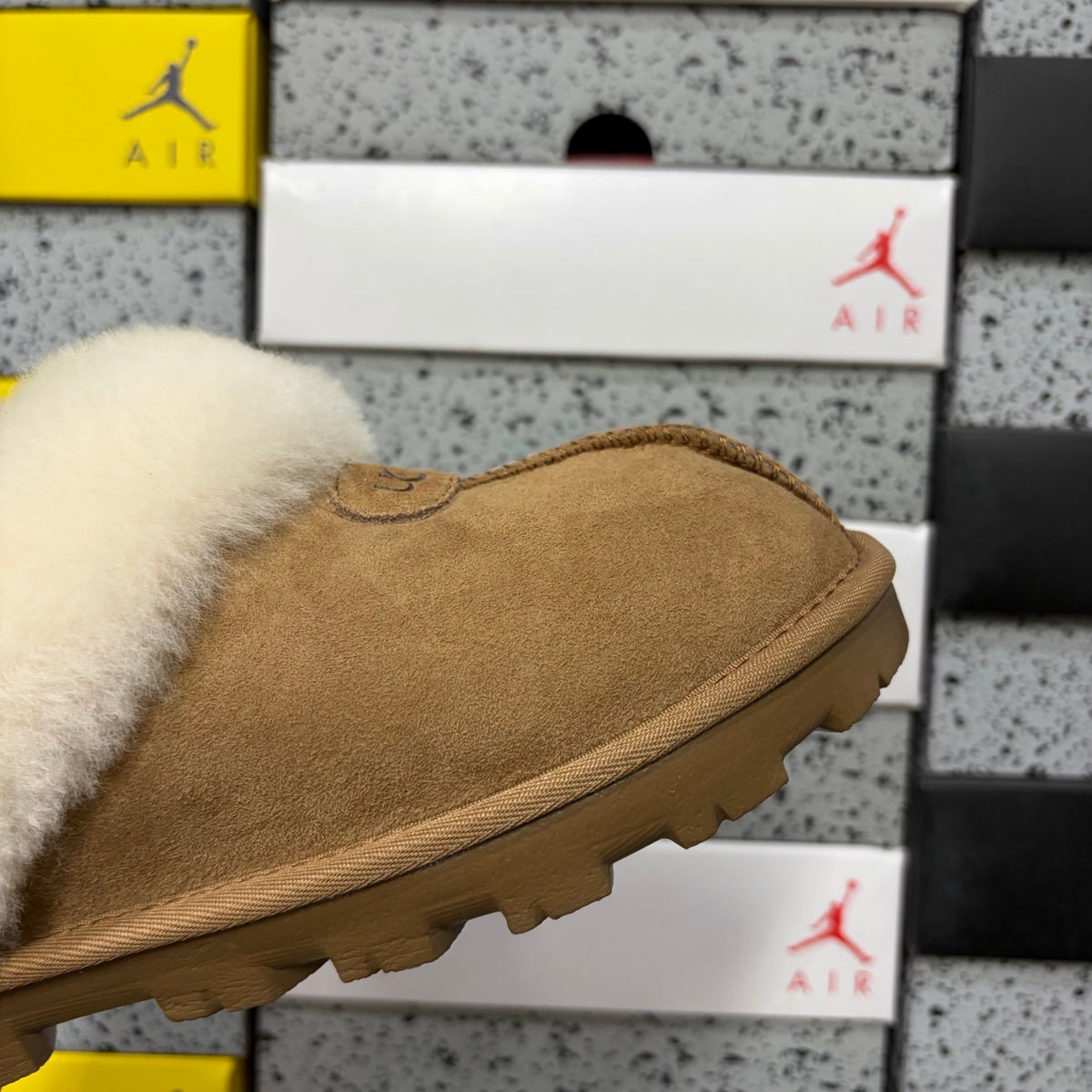 UGG Plush-Collar Mule Slippers in Chestnut – Style 5125