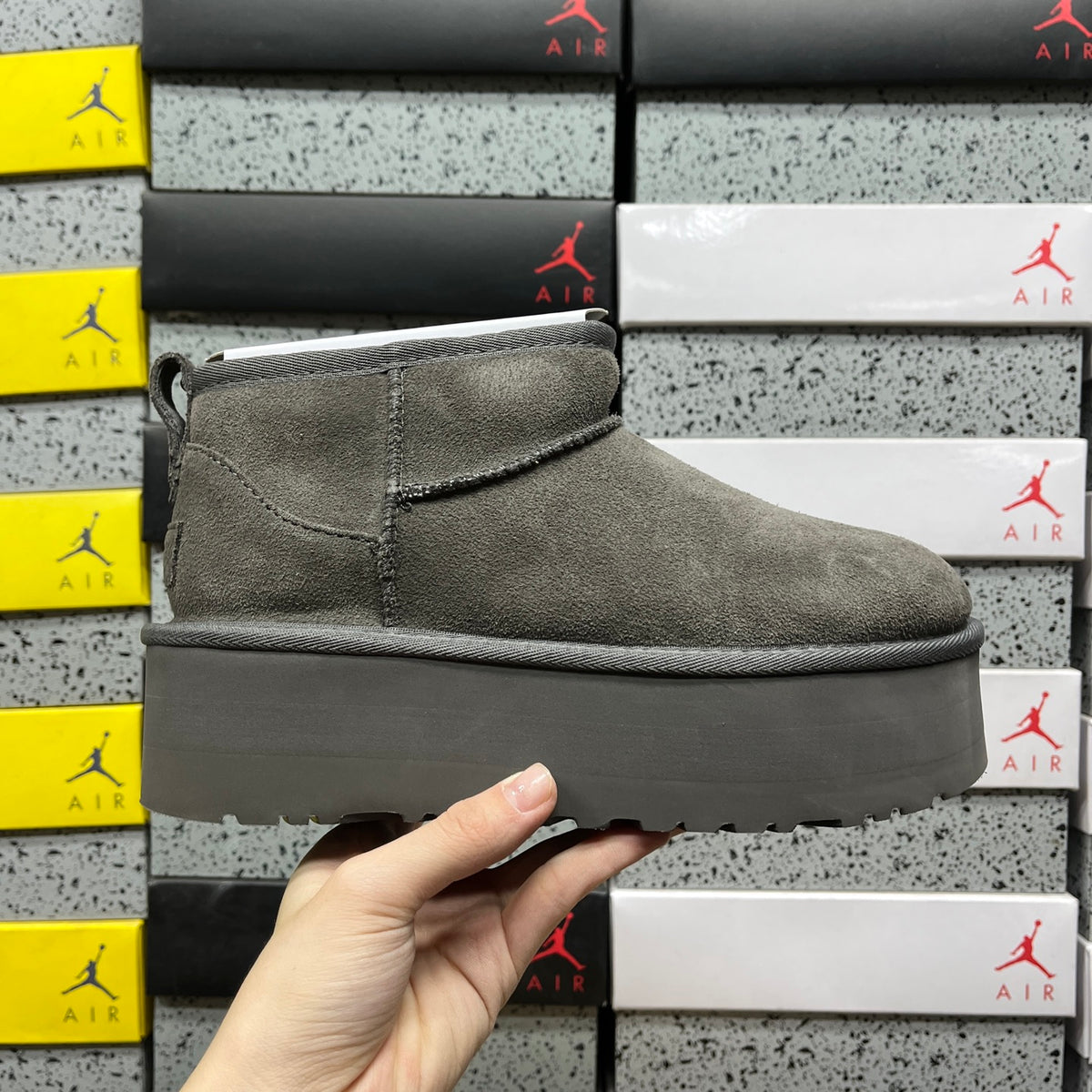 UGG Ultra Mini Platform Boots in Grey