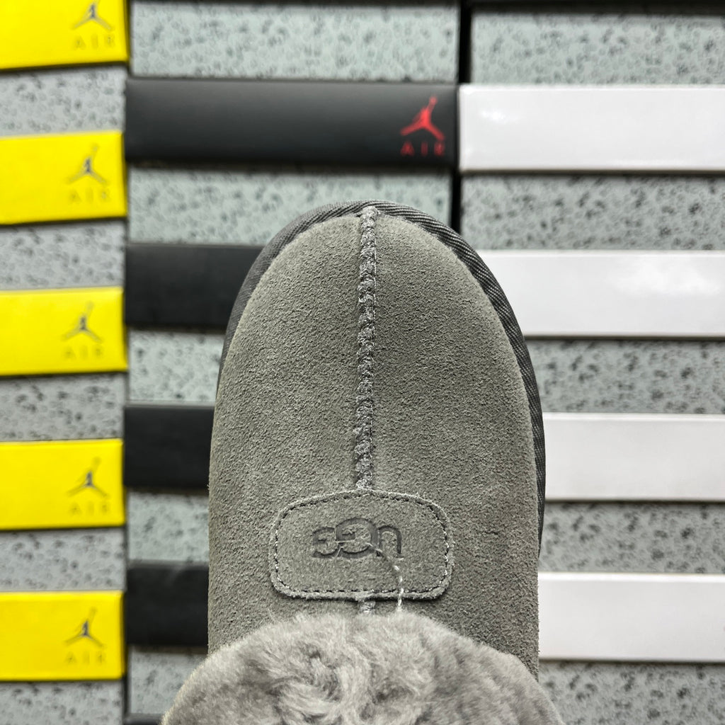 UGG Plush-Collar Slip-On Shoes in Grey