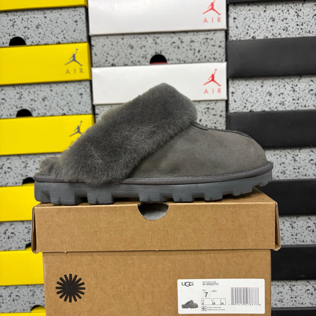 UGG Plush-Collar Mule Slippers in Grey – Style 5125