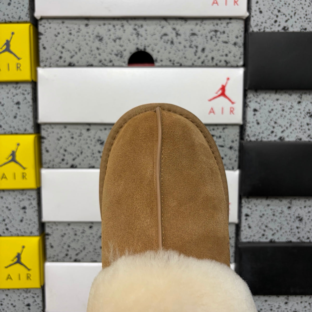 UGG Plush-Collar Mule Slippers in Chestnut – Style 2550