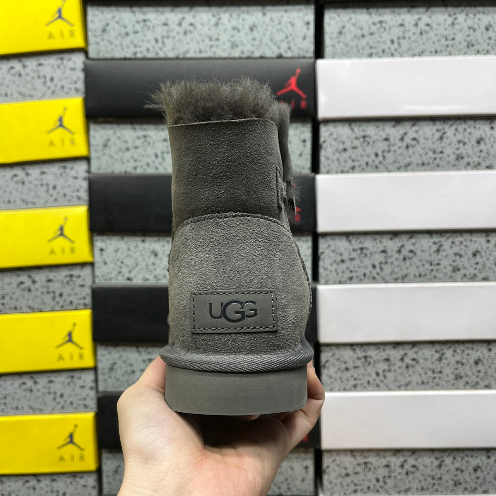UGG Mini Bailey Button II Boots in Grey